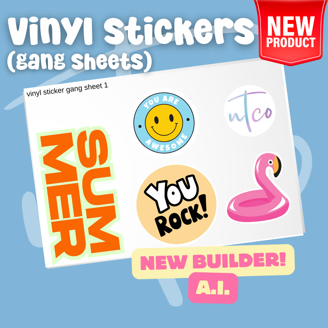 Build your VINYL STICKERS Gang Sheet