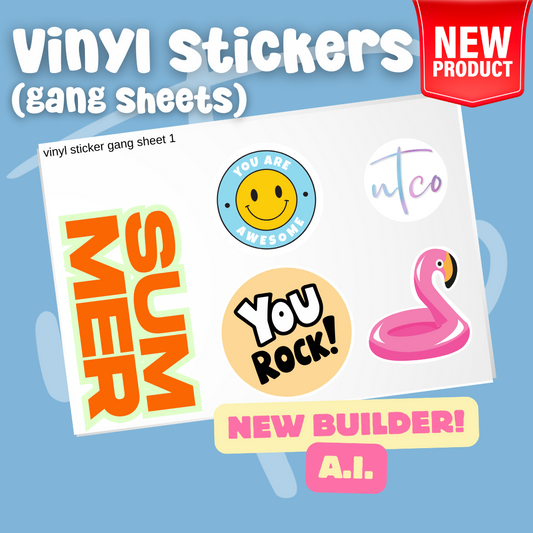 Build your VINYL STICKERS Gang Sheet